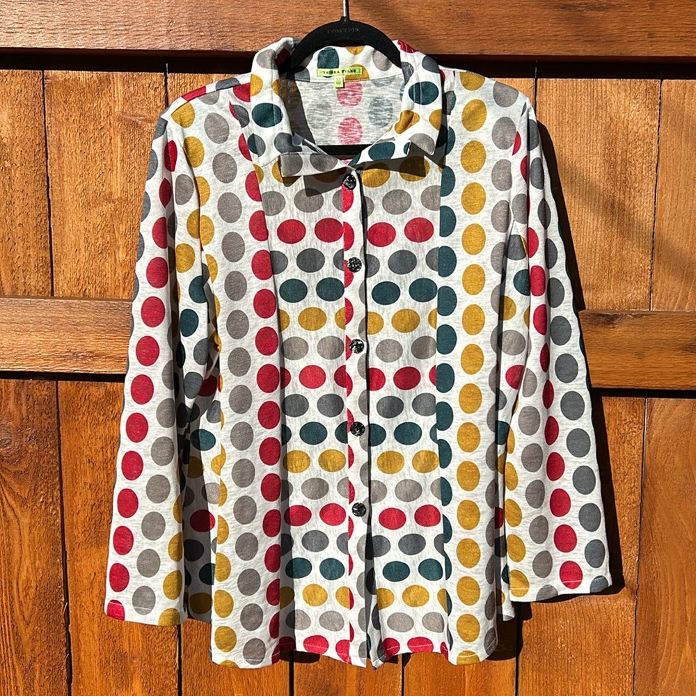 EUC Trisha Tyler Dots Blouse. XL